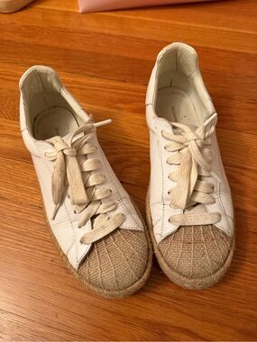 Alexander Wang Leather Colorblock Pattern Espadrille Sneakers